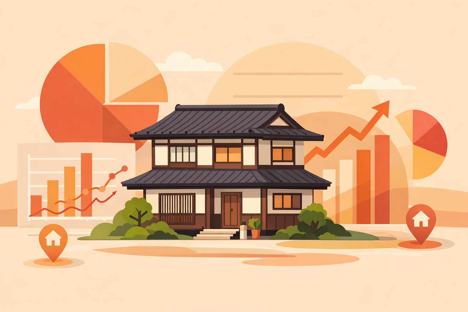 住宅市場動向調査・住宅ローン利用状況をイメージしたイラスト