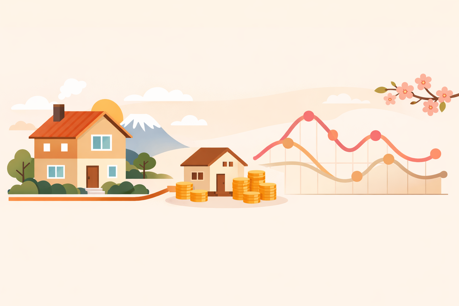 フラット35の金利動向を表すイメージ