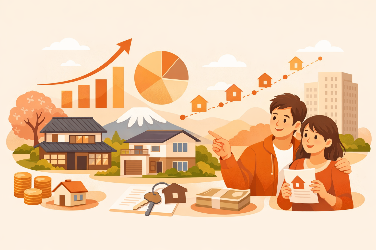 住宅ローンの貸出動向を表すイメージ