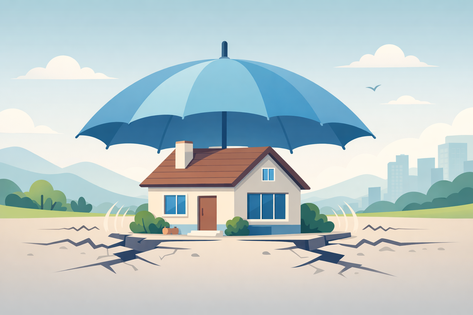 地震から住まいを守る地震保険のイメージ