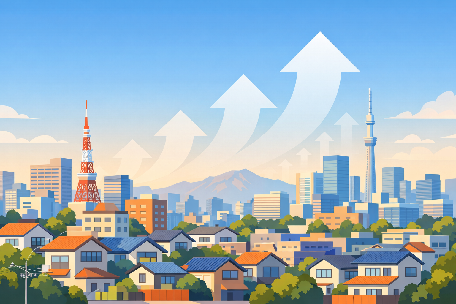 都市の地価上昇のイメージ