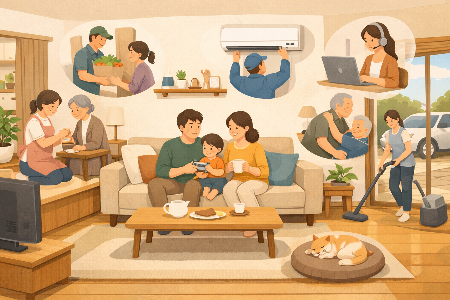 住宅ローン利用者向けの暮らしのサポートサービスを表すイメージ