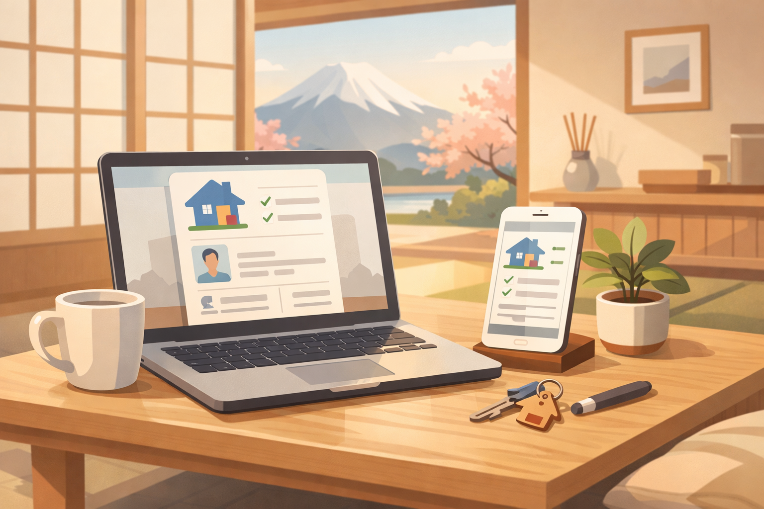 インターネットで住宅ローンを申し込むイメージ