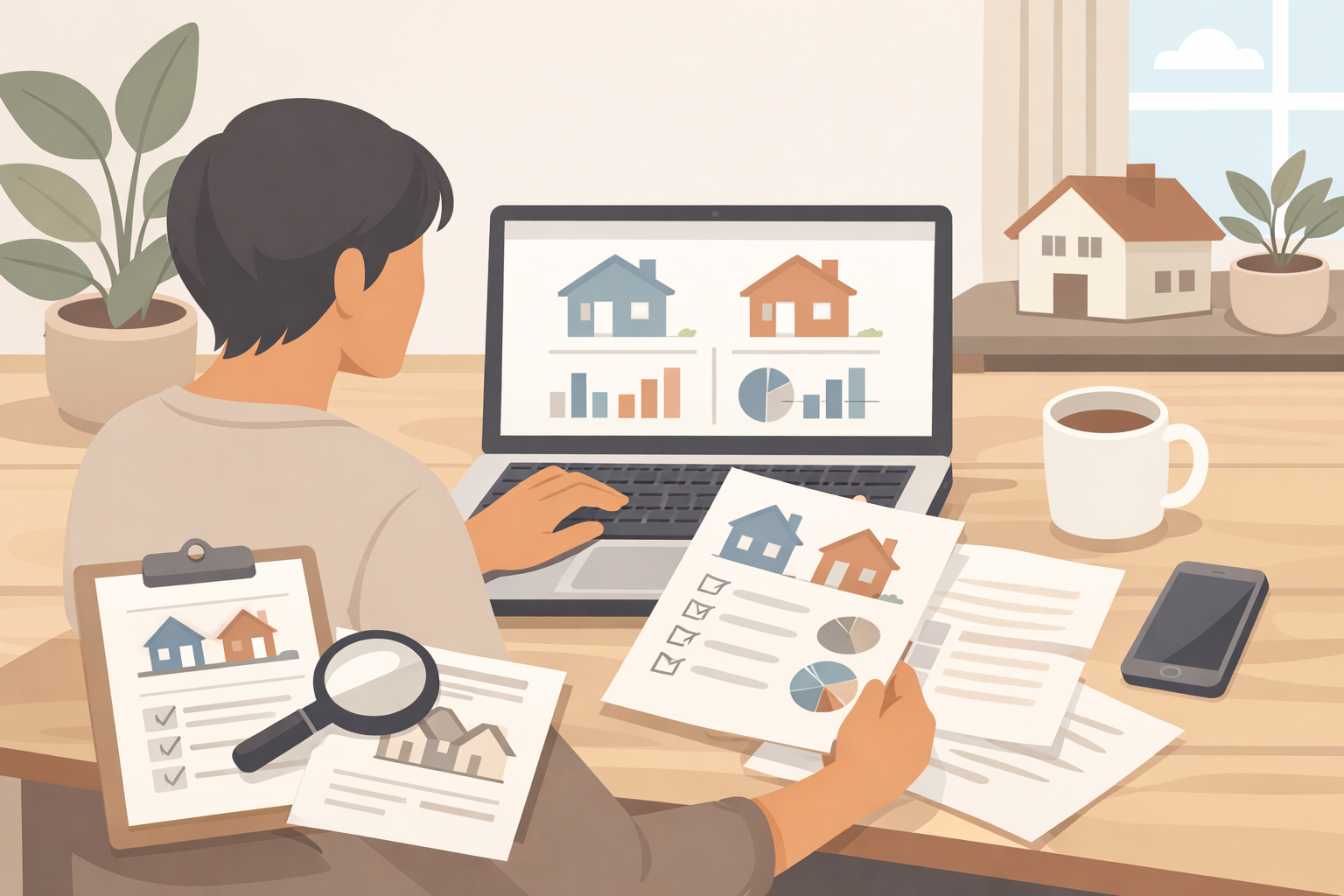 住宅ローンについて自分で調べて比較するイメージ