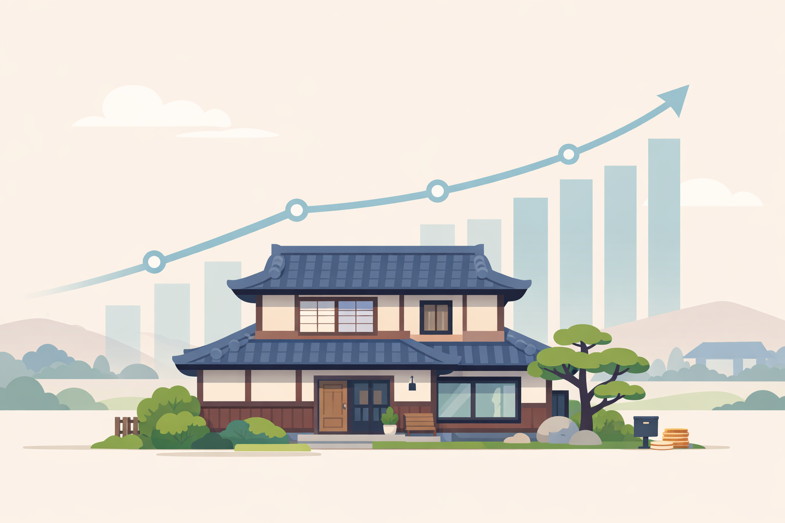 住宅ローンの変動金利と金利動向をイメージした図