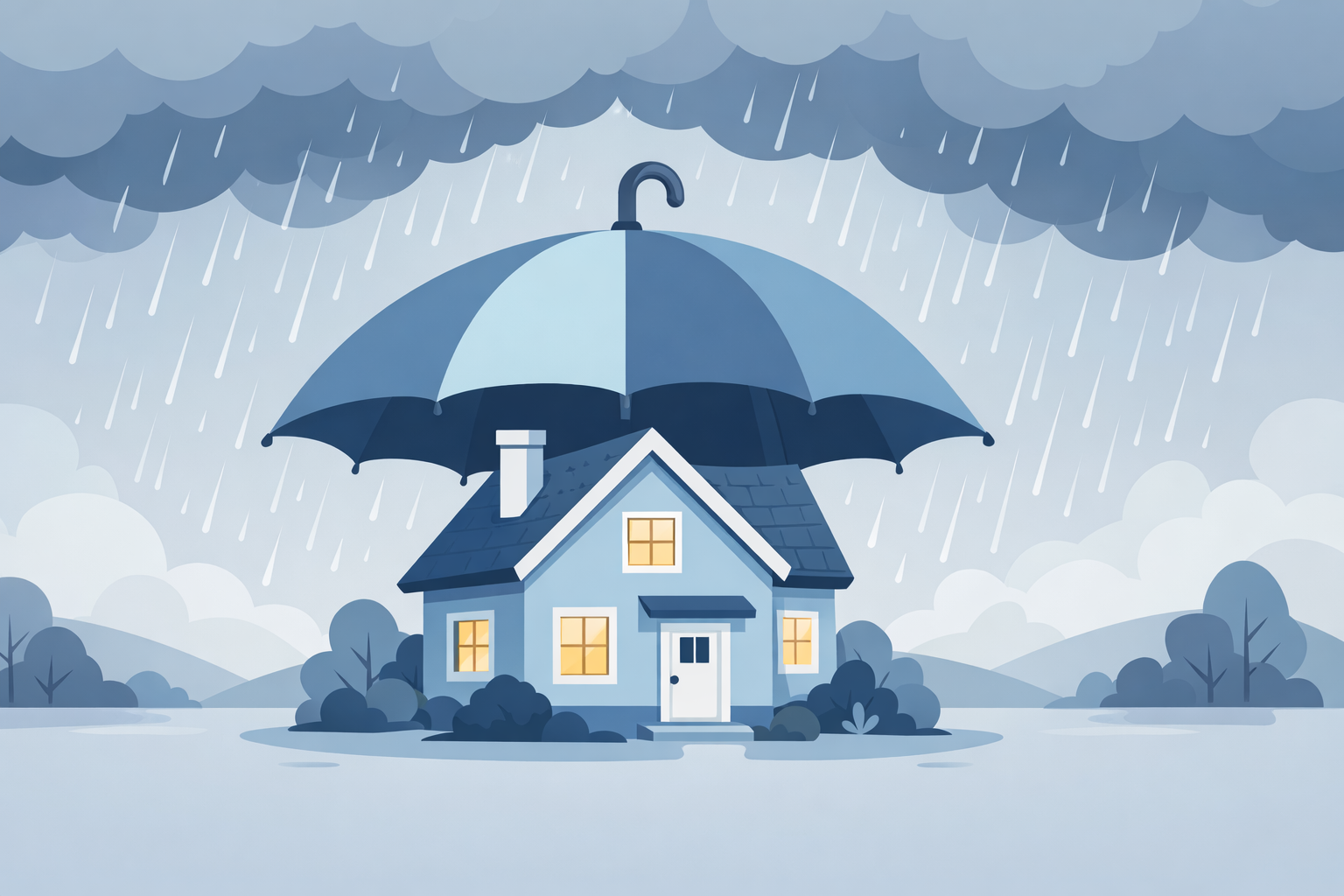 大雨からマイホームを守る備えのイメージ