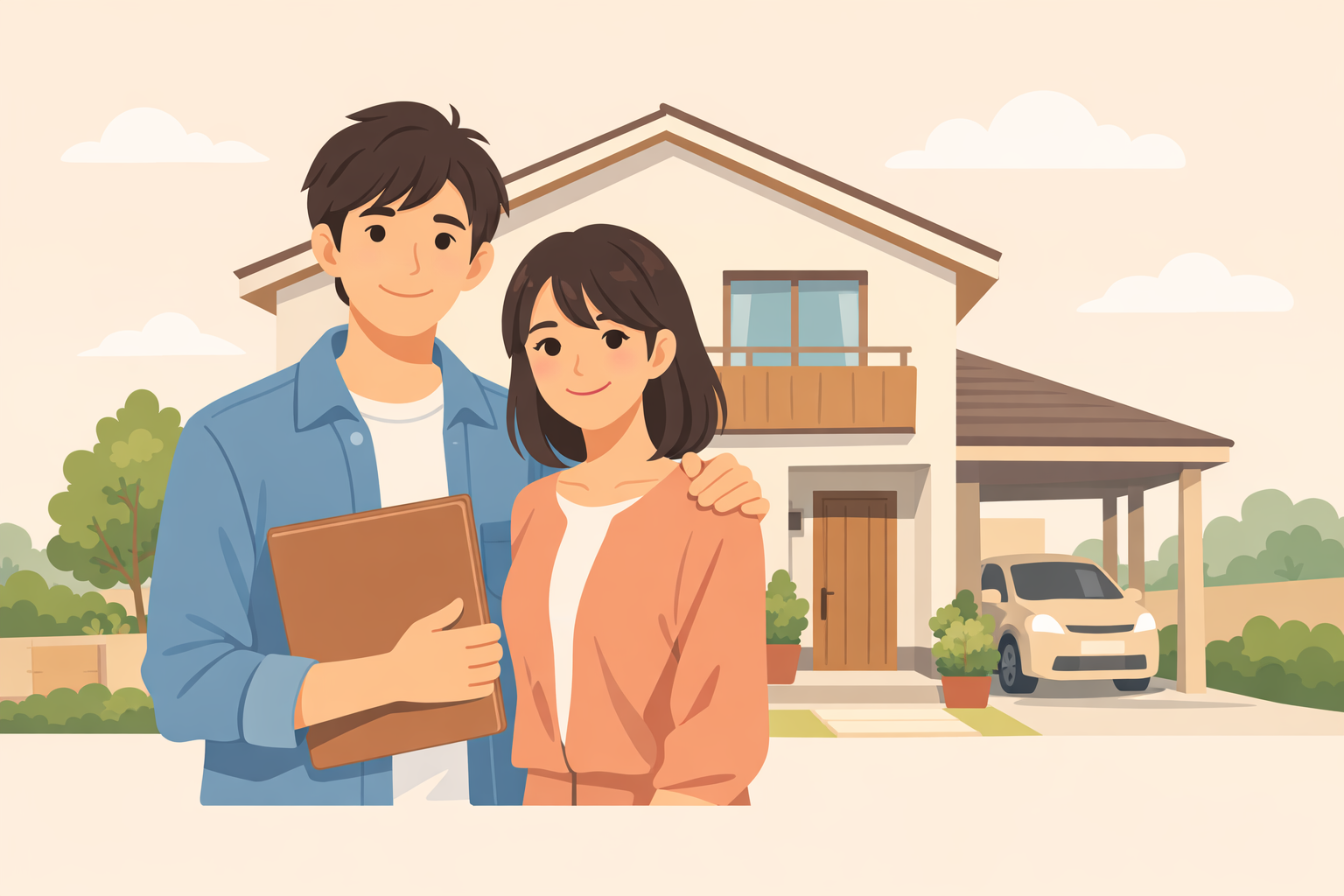夫婦で協力して住宅ローンを検討するイメージ