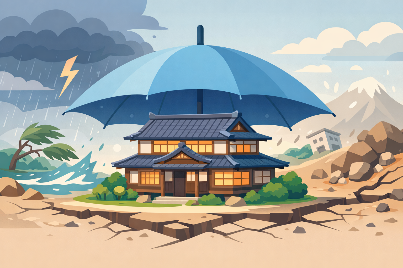 自然災害から住まいと家計を守るイメージ