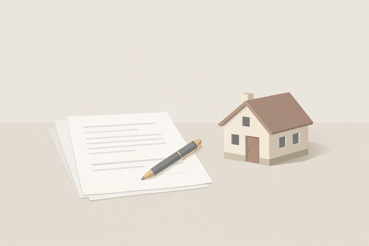 住宅ローンの債務整理の手続き書類をイメージしたイラスト