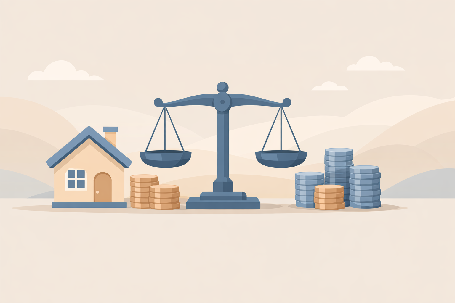 住宅ローンの金利と諸費用を含めた総コストを比較するイメージ