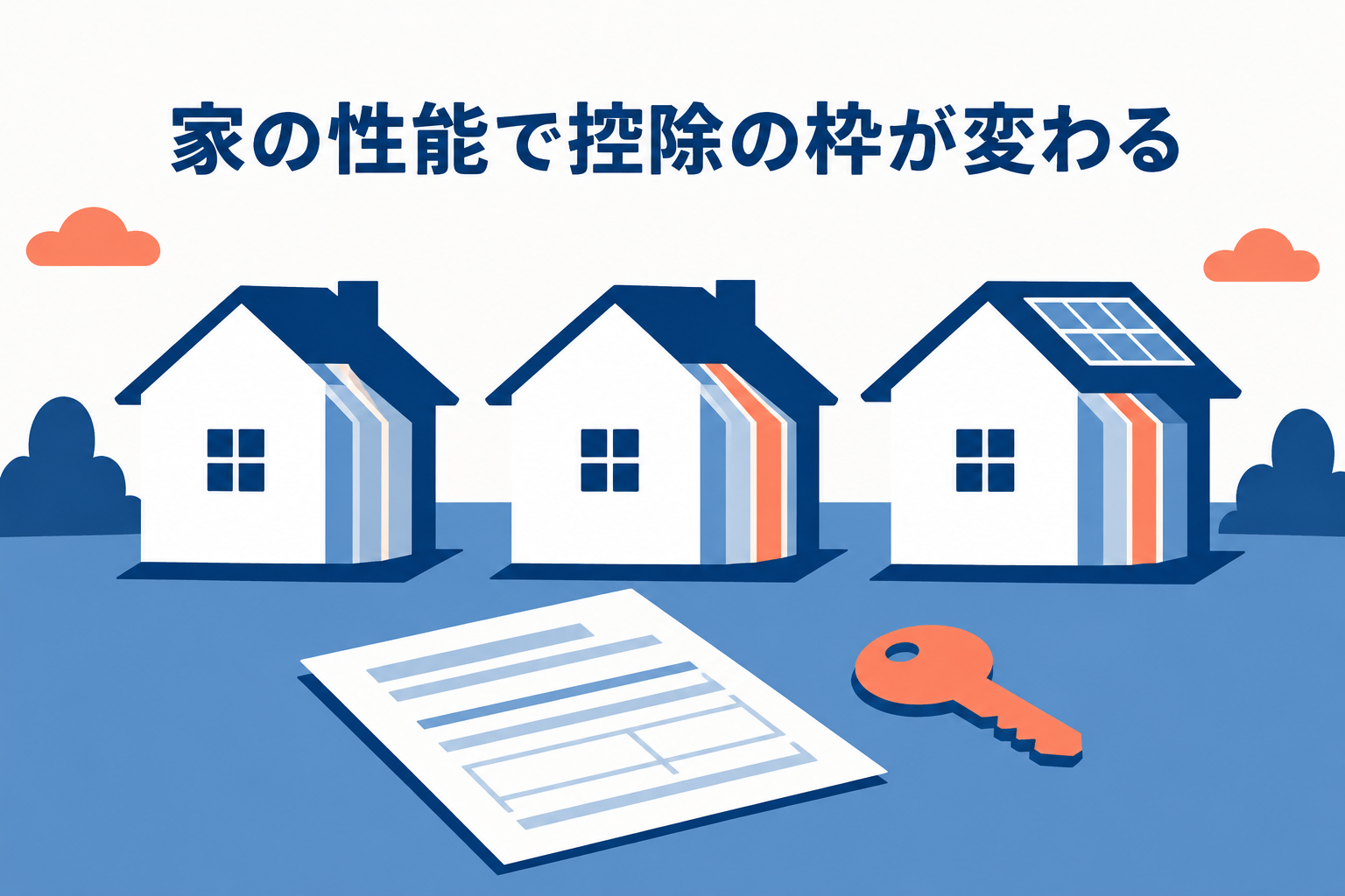 住宅の性能によって住宅ローン控除の枠が変わることを表したイラスト